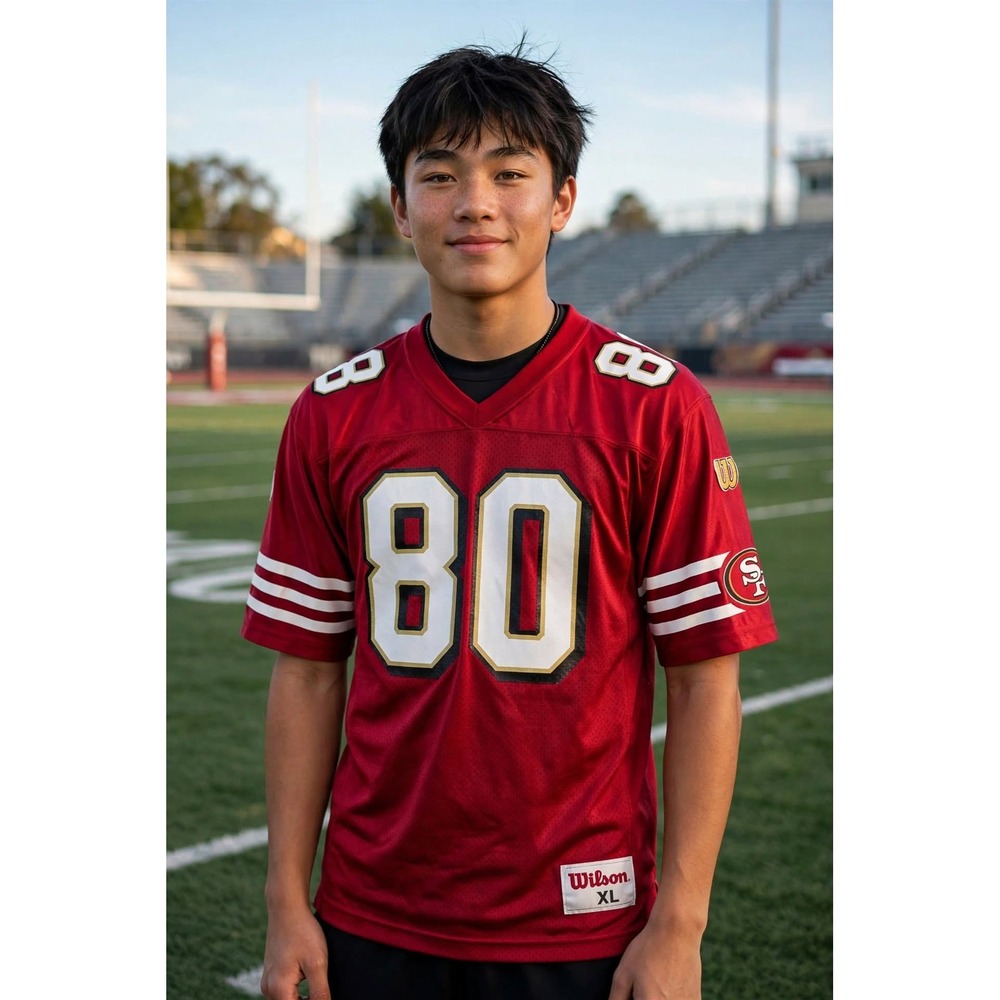 Wilson Vtg Youth XL 49ers Jerry Rice Jersey 90s Red Gold Football SF 80 18-20